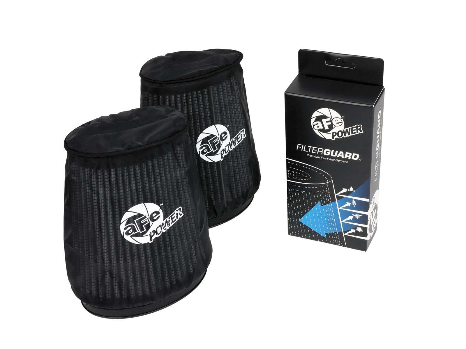 aFe Power Prefilters 28-10253M, fits (3x4-3/4) IN F x (4x5-3/4) IN B x (2-1/2x4-1/4) IN T x 6 IN H 6" Tall Filters