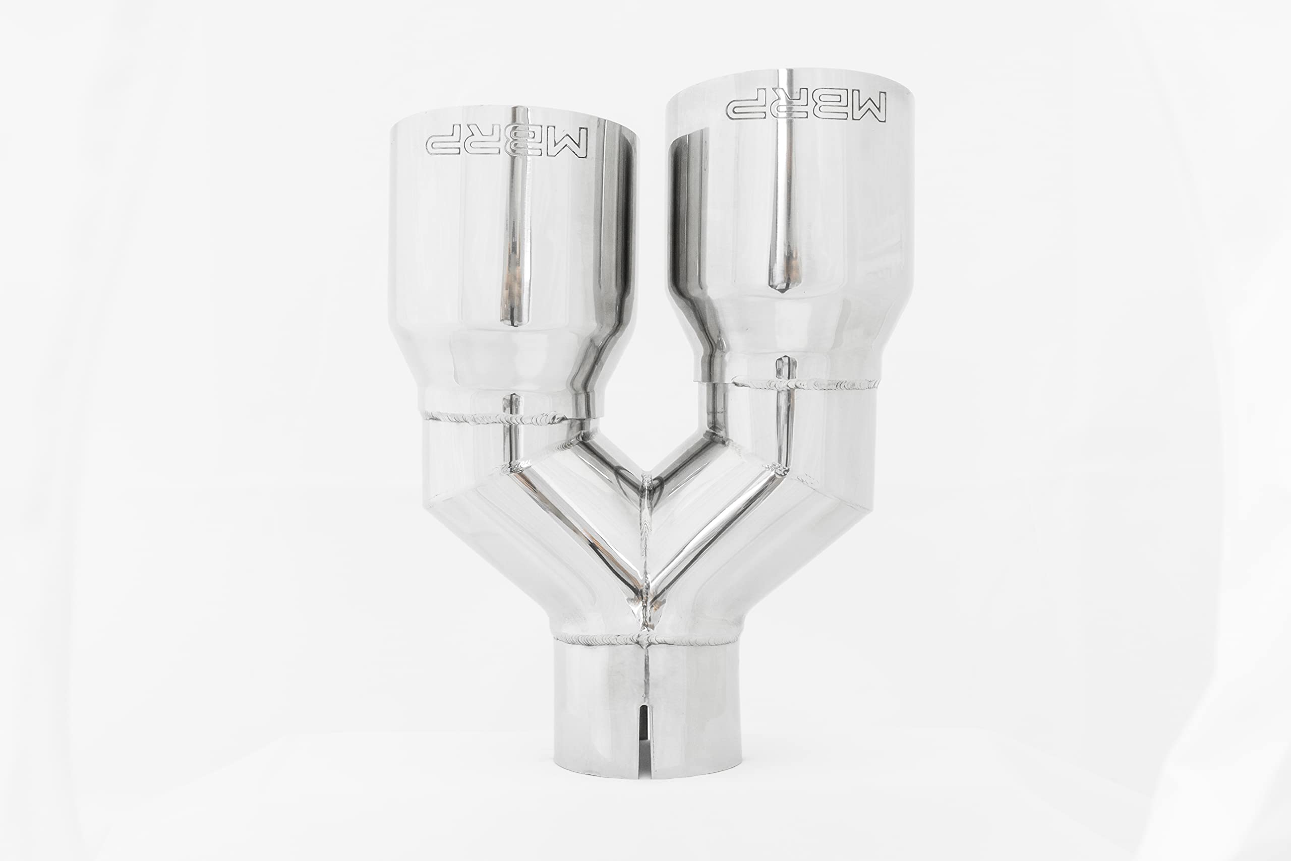 T304 Stainless Steel Tip, MBRP; 2.5" ID, Dual 3.5" OD Out, 9.5" length, Single wall