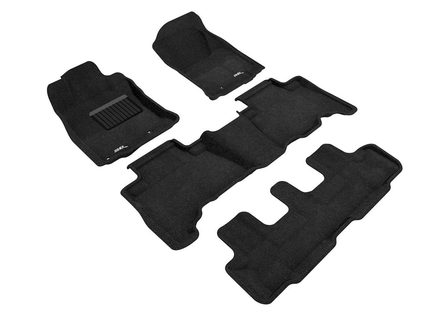3D MAXpider Elegant Custom Fit Floor Mat (Black) for 2013-2021 Toyota 4RUNNER - 1ST Row 2ND Row 3RD Row