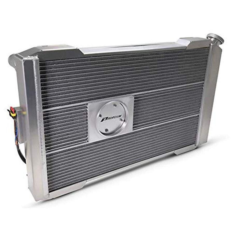 Slim-Fit PFM Radiator, Universal Series, 30-19/64 in W x 18-1/2 in H x 4 in D, Single Pass, Passenger Side Inlet, Driver Side Outlet, Aluminum, Natural, Manual Transmission, Each