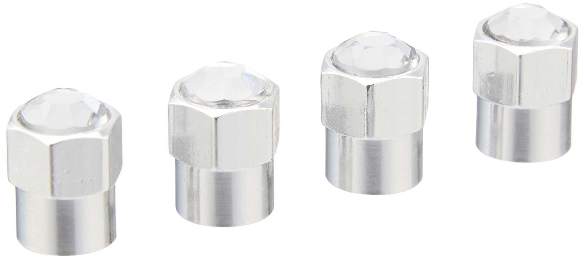 4Pc Spec-D Wheel Valve Cap - Chrome - Crystal