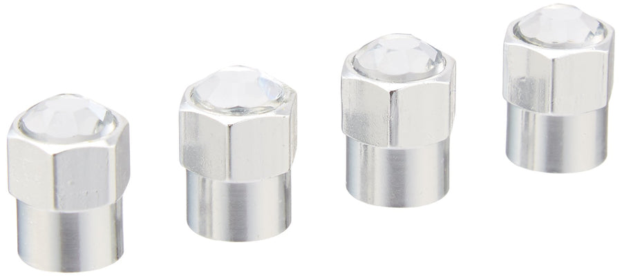 4Pc Spec-D Wheel Valve Cap - Chrome - Crystal
