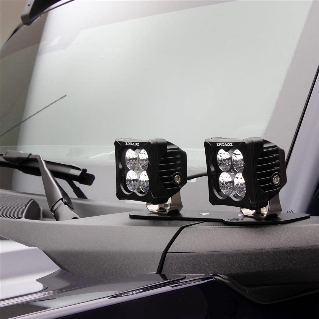 Zroadz A Pillar LED Bracket Z365401-BK4 to Mount (4) LED Pod Lights Fits Ford Bronco