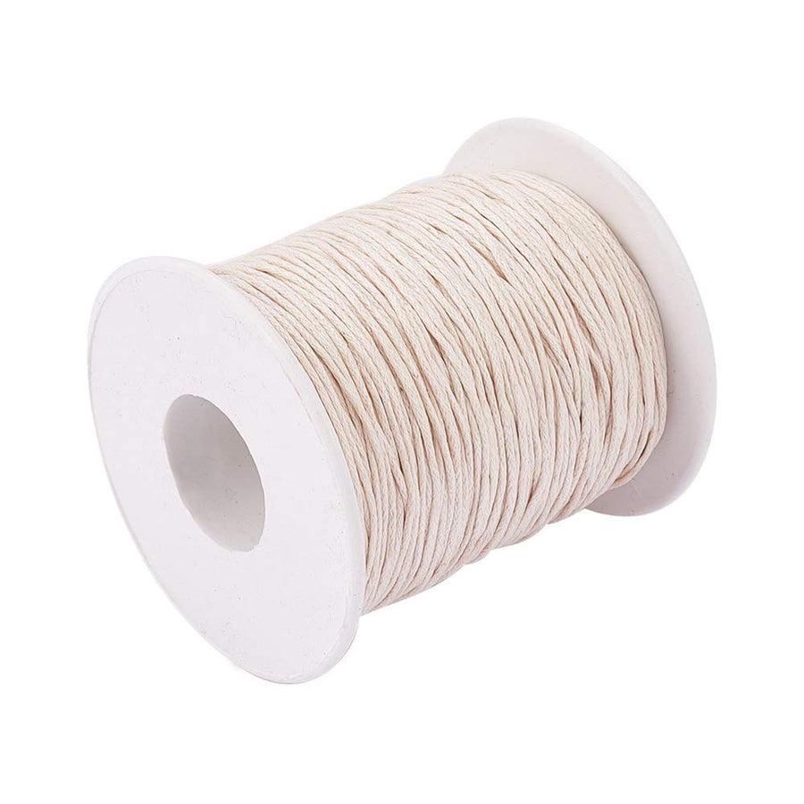 100 Yards JEWELEADER Waxed Cord Cotton, Waxed Cotton Thread 1mm Waxed Beading String Cord for Jewelry Bracelet Making Macrame Crafting DIY Leather - Light Goldenrod Yellow