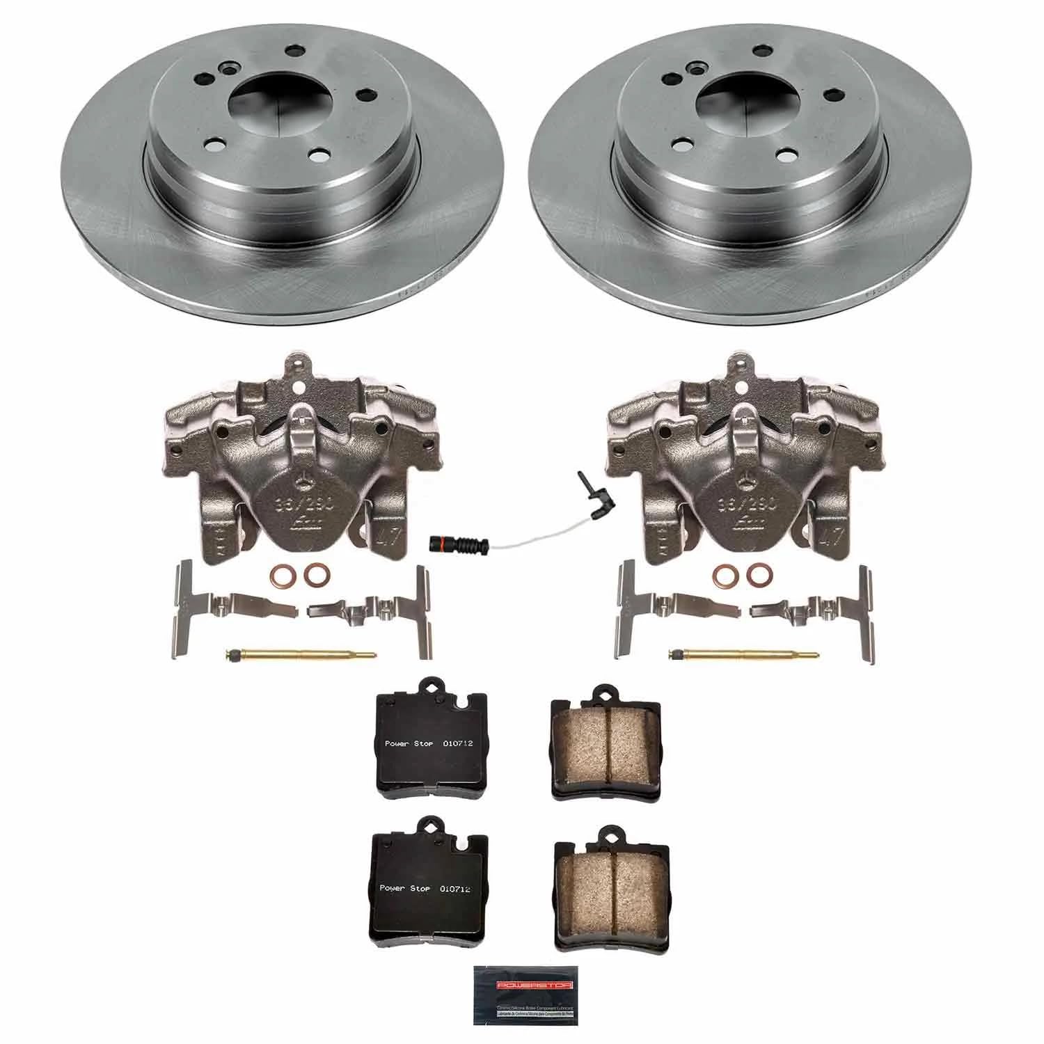 Power Stop KCOE6697 Rear Brake Caliper Kit- Brake Rotors, Brake Pads & Calipers For Mercedes-Benz CLK430 2000-2003 [Model Specific]