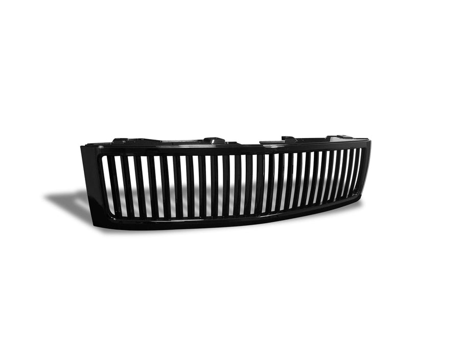 Vertical Front Hood Grille Armordillo USA 7147294 - Gloss Black Fits 2007-2013 Chevy Silverado 1500