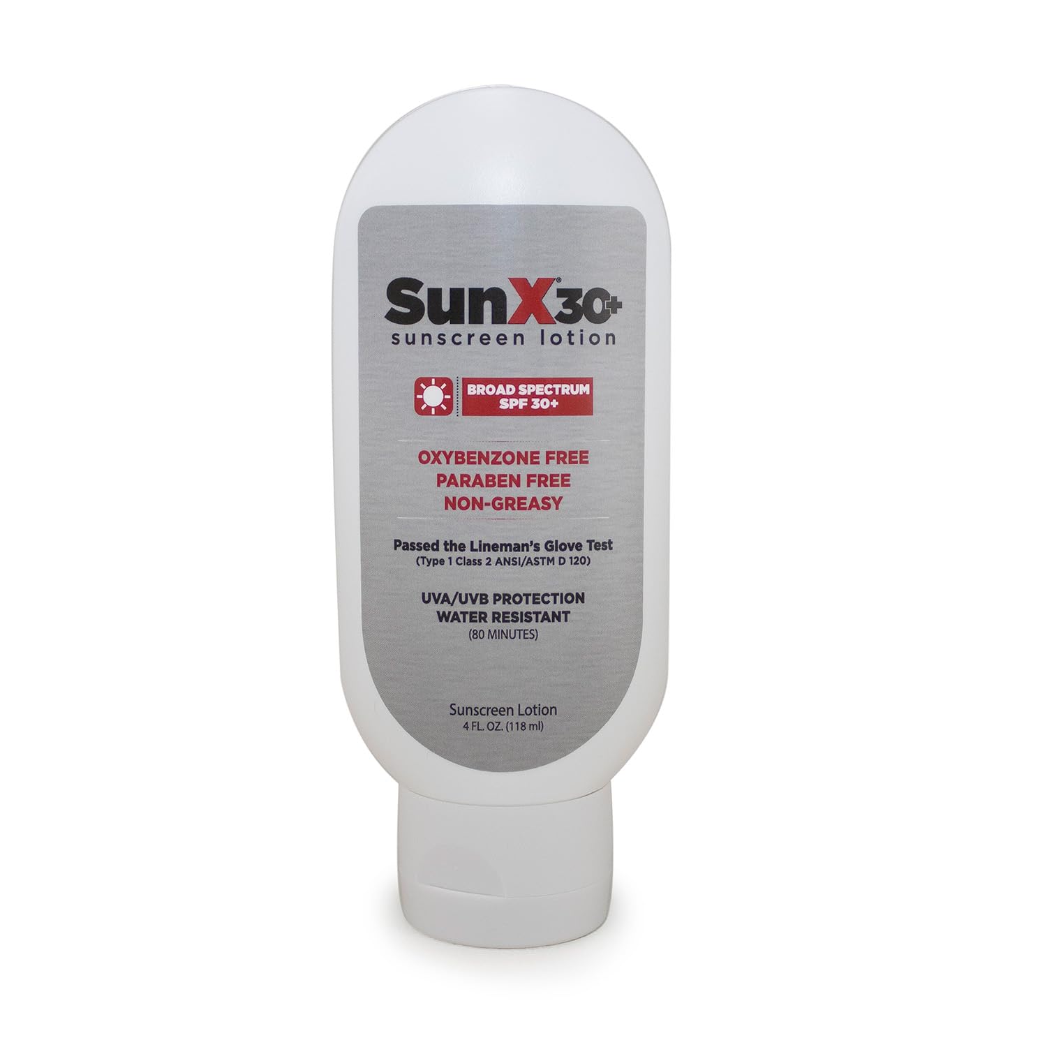 Sun X CoreTex 30+ SPF Broad Spectrum Sunscreen Lotion - 4oz Tottle of Paraben, Oxybenzone, Octinoxate, & Oil Free Sunscreen - No White Cast and Water Resistant Up to 80 Minutes
