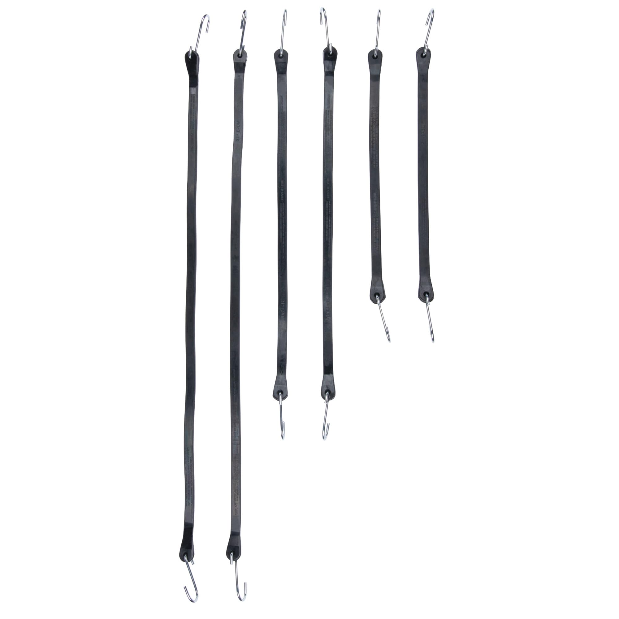 6Pc Performance Tool W1891 Tarp Strap Assortment - Heavy Duty Bungee Cord Set with Hooks for Securely Holding Down Tarps, Canopies, and Cargo