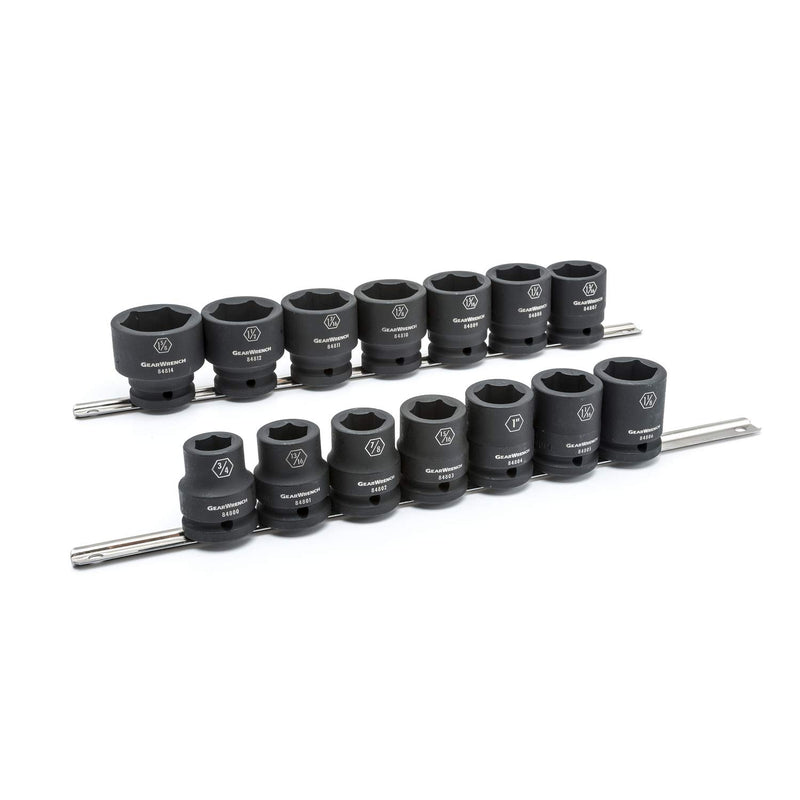 14 Pc. GEARWRENCH 3/4" Drive 6 Point Standard Impact SAE Socket Set - 84959, Multi