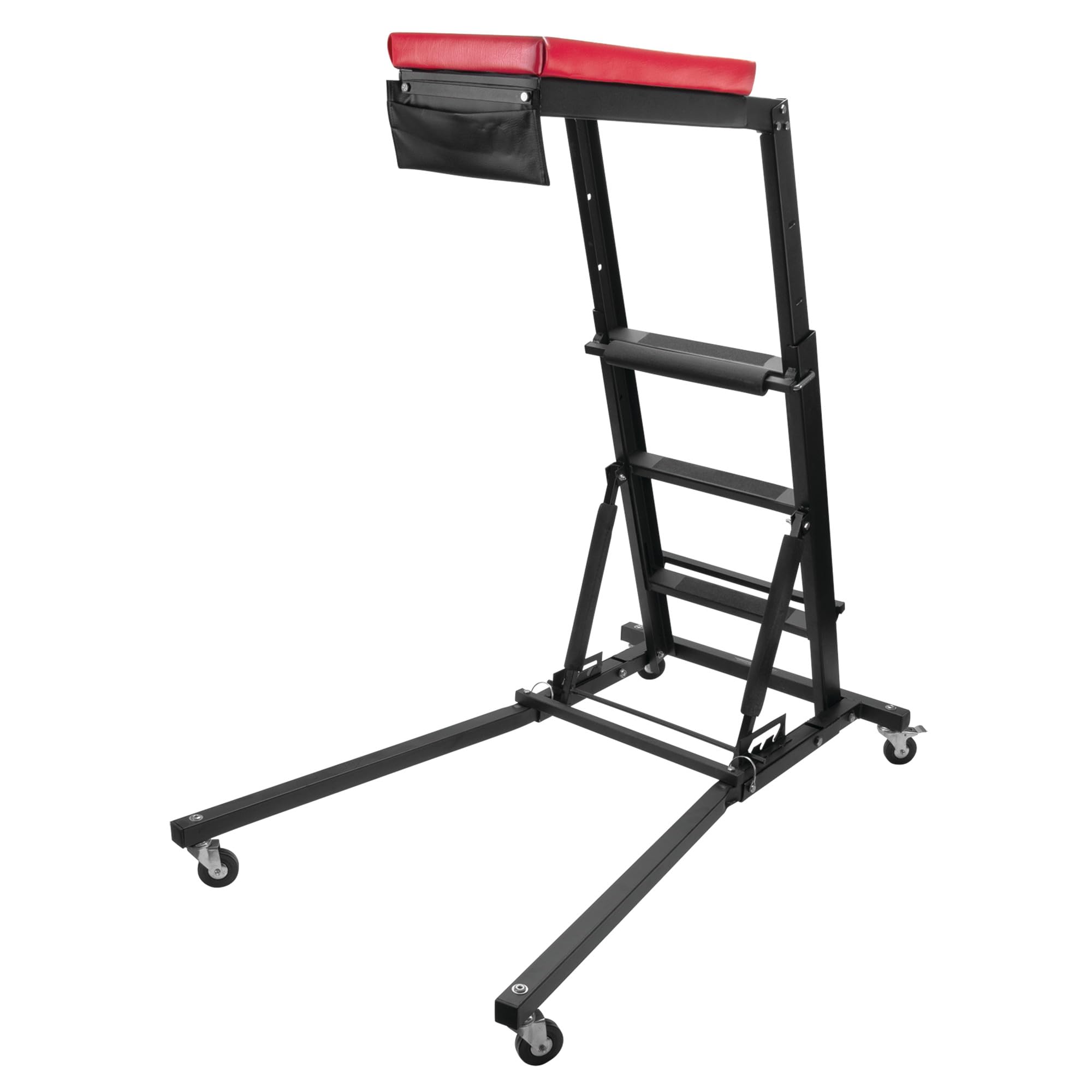 High Top Performance Tool W85038 Adjustable Creeper to Work On Vehicles, Black/Red, 45-66-inch Height