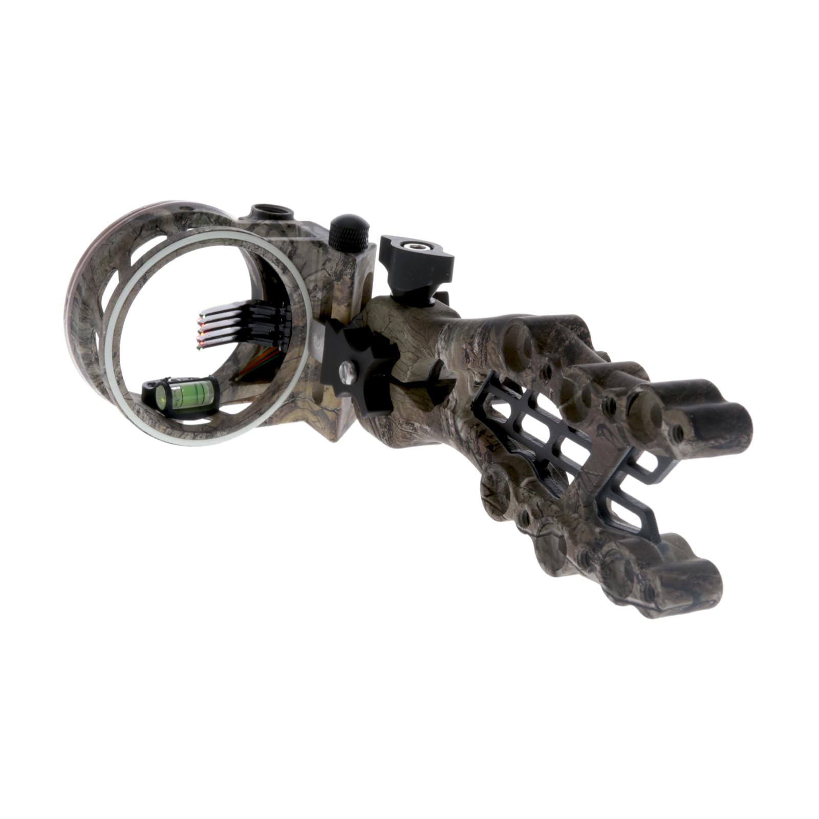 Carbon TRUGLO Hybrid 5-Pin Durable Ultra-Lightweight Micro-Adjustable Bow Sight with Large Circular Field of View, Toolless Micro Adjustment, Real-Tree Camo