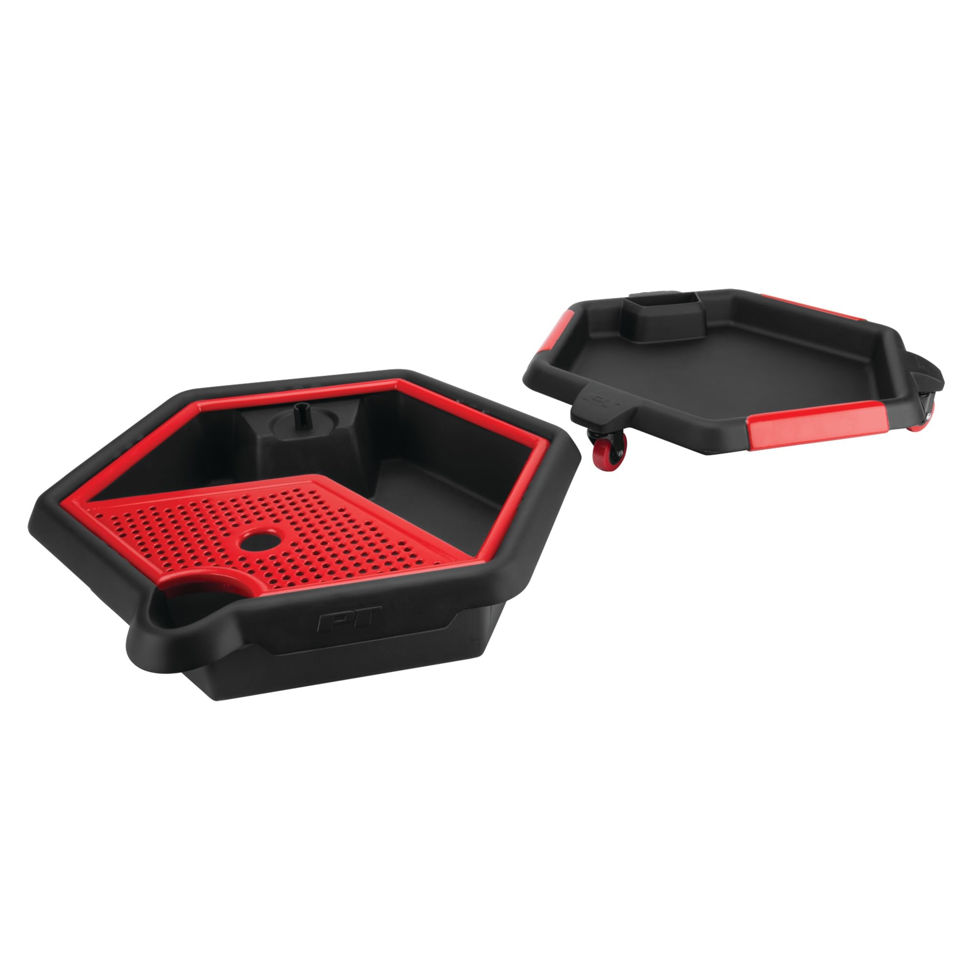 2 in 1 Performance Tool Drain Pan and Tool Caddy - Conveniently Collects Oil and Organizes Tools for Automotive Repairs