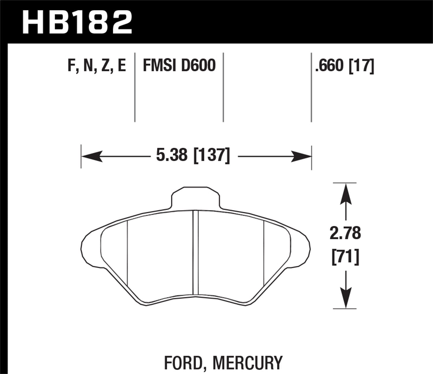 Hawk Performance Blue 9012 HB182E.660 Motorsport Brake Pads
