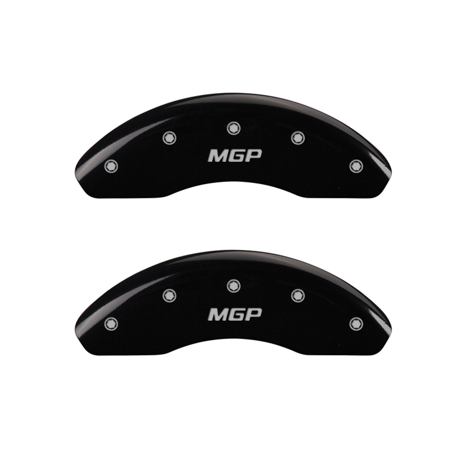 Caliper Covers MGP 38022SMGPBK Black Powder Coat Finish 'MGP' Engraved Caliper Cover with Silver Characters, (Set of 4)