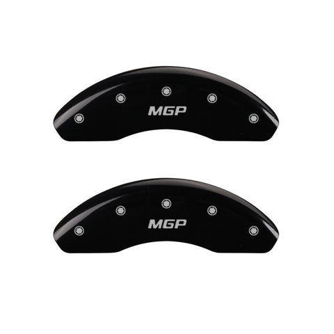 Caliper Covers MGP 38022SMGPBK Black Powder Coat Finish 'MGP' Engraved Caliper Cover with Silver Characters, (Set of 4)