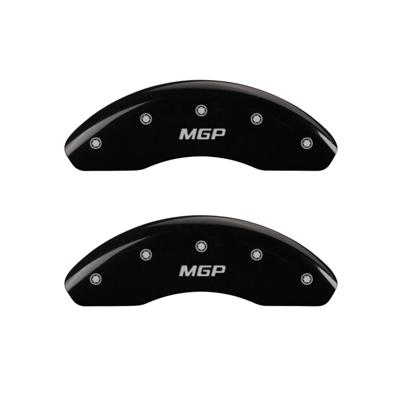 Caliper Covers MGP 38022SMGPBK Black Powder Coat Finish 'MGP' Engraved Caliper Cover with Silver Characters, (Set of 4)