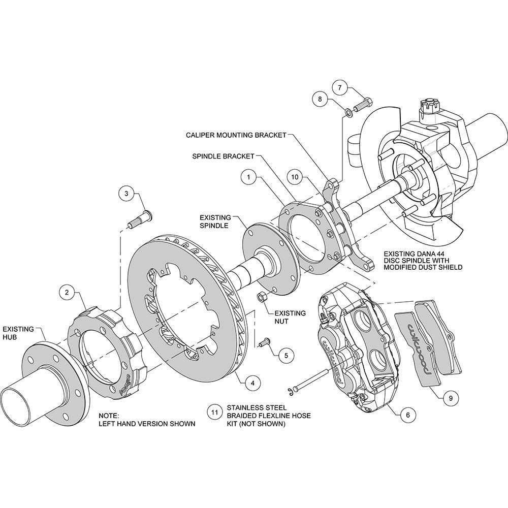 Wilwood Replacement 140-13928 KIT,Compatible with/Front, Bronco,76-77,Dana 44