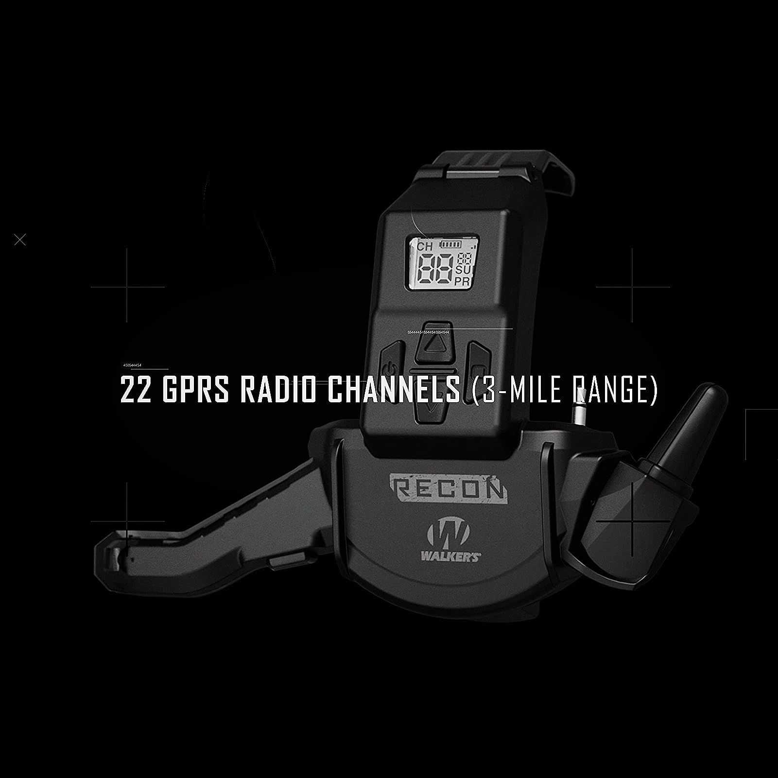 Walker's Hybrid Comms Recon Walkie-Talkie| Bluetooth GPRS Wireless 3-Mile Distance Range Shooting Outdoor Communicator for Recon Shooting Muffs, 3 AAA Batteries Included