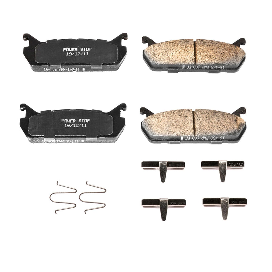 Power Stop Front Brake Kit For Ford Escort 1991-96 |Mazda 323 1990-91 |Miata 1990-93 |Protege 1990-94 |Tracer Mercury 1991-96 - Ceramic Brake Pads With Installation Hardware, 17-458