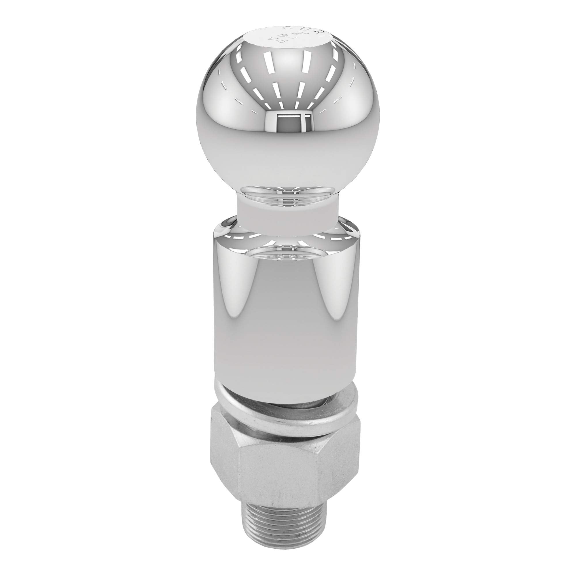 CURT 2-5/16-Inch Chrome Trailer Hitch Ball, 10,000 lbs, 2-Inch Rise, 1-1/4 x 2-5/8-Inch Shank