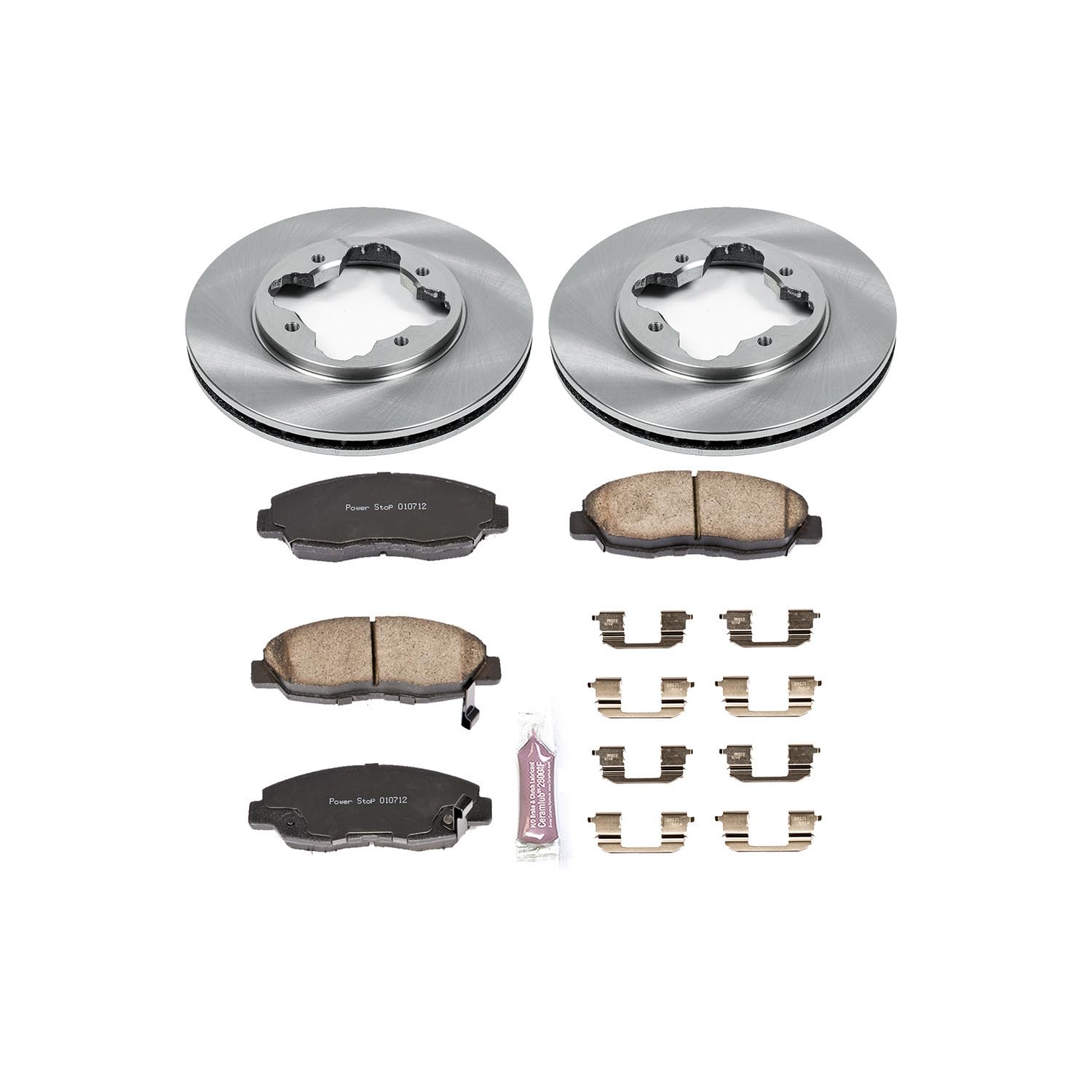 POWERSTOP Autospecialty KOE697 Front Replacement Brake Kit-OE Brake Rotors & Ceramic Brake Pads For Acura CL 1997, Honda Accord 1990-1997 [Model Specific]