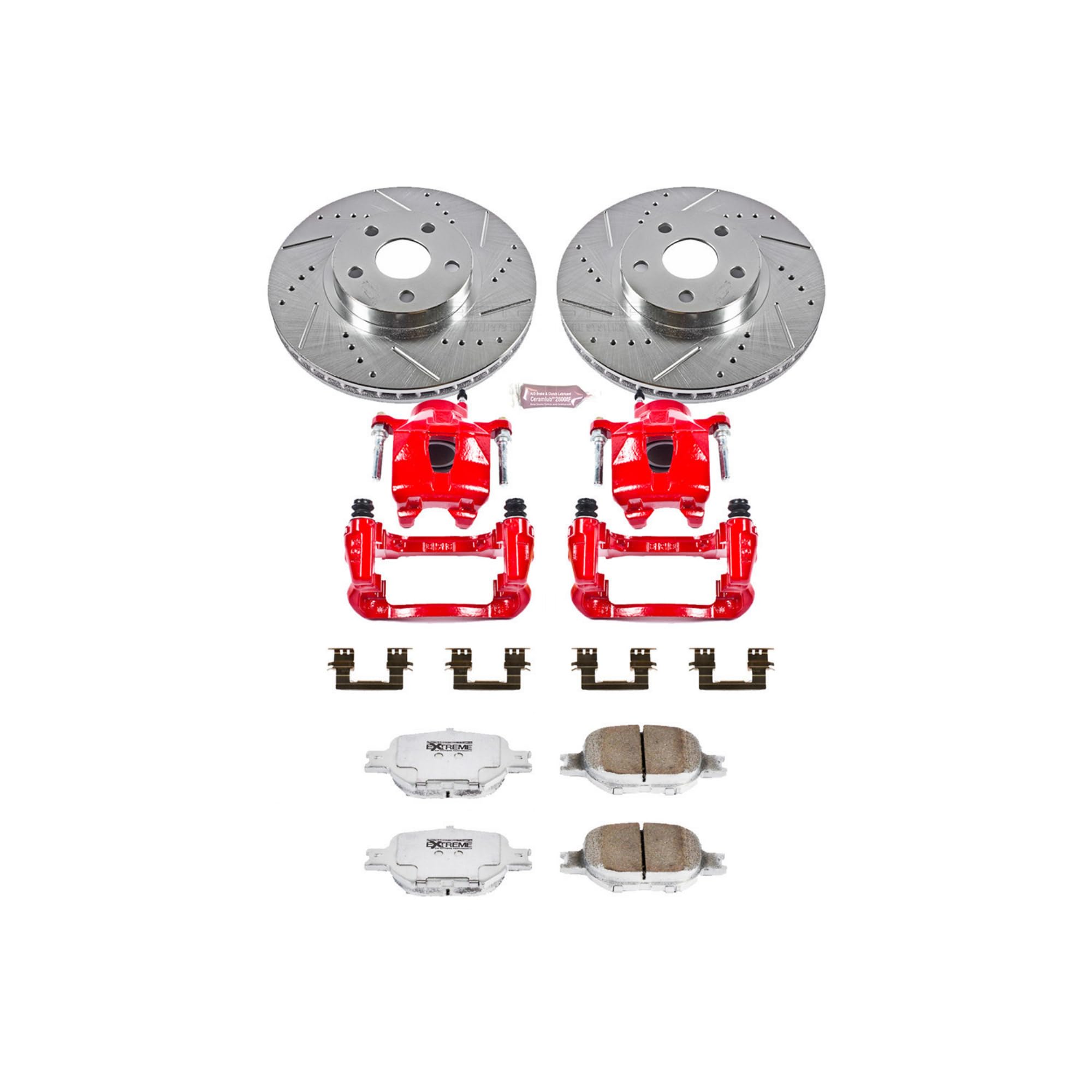 Power Stop Front KC2313-26 Z26 Street Warrior Brake Kit Toyota Scion For Scion tC 2005-2010, Toyota Celica 2003-2005 [Model Specific]