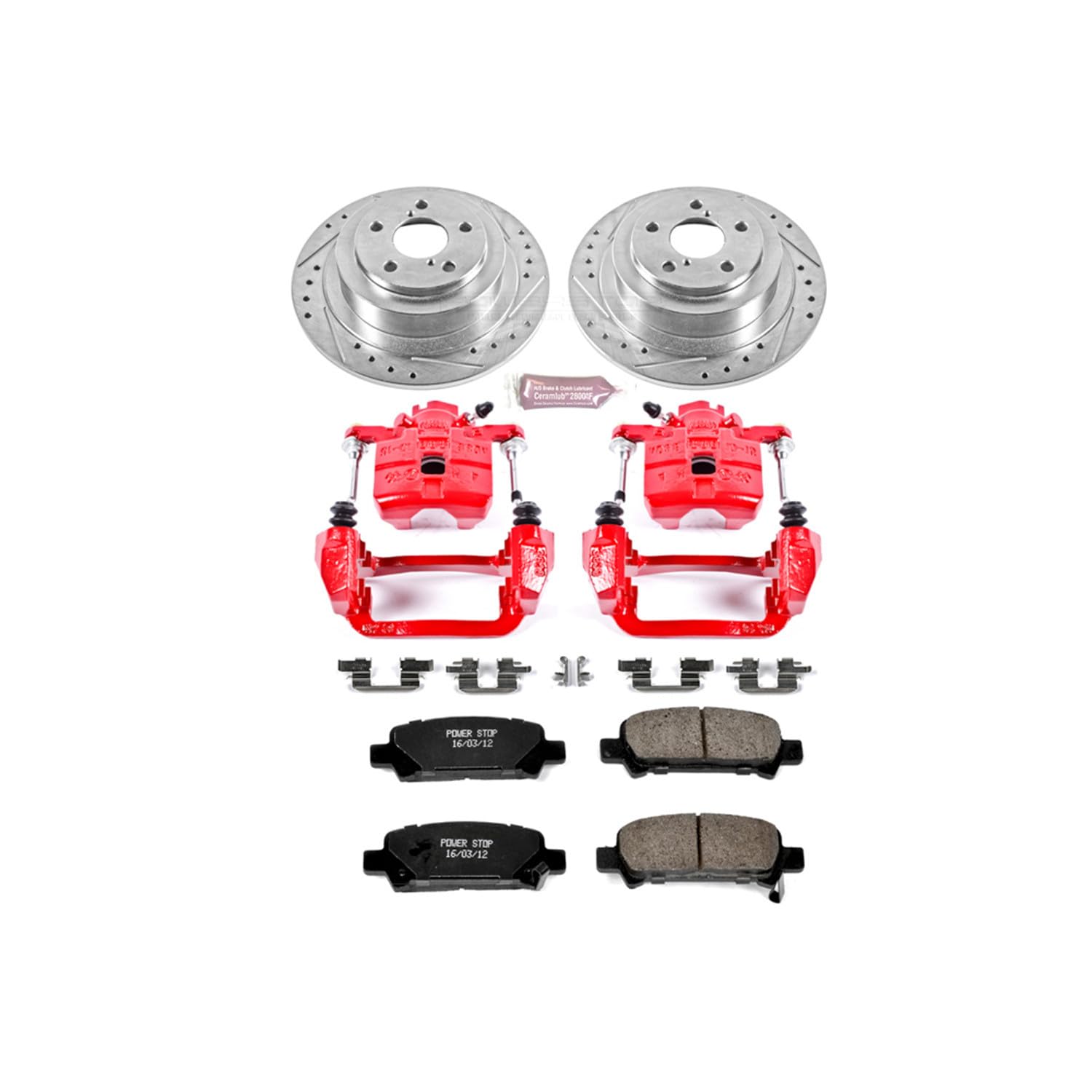 Power Stop 1-Click Performance Brake Kit with Caliper For Subaru Baja 2003-2006, Subaru Legacy 2000-2004, Subaru Outback 2000-2004 [Model Specific]