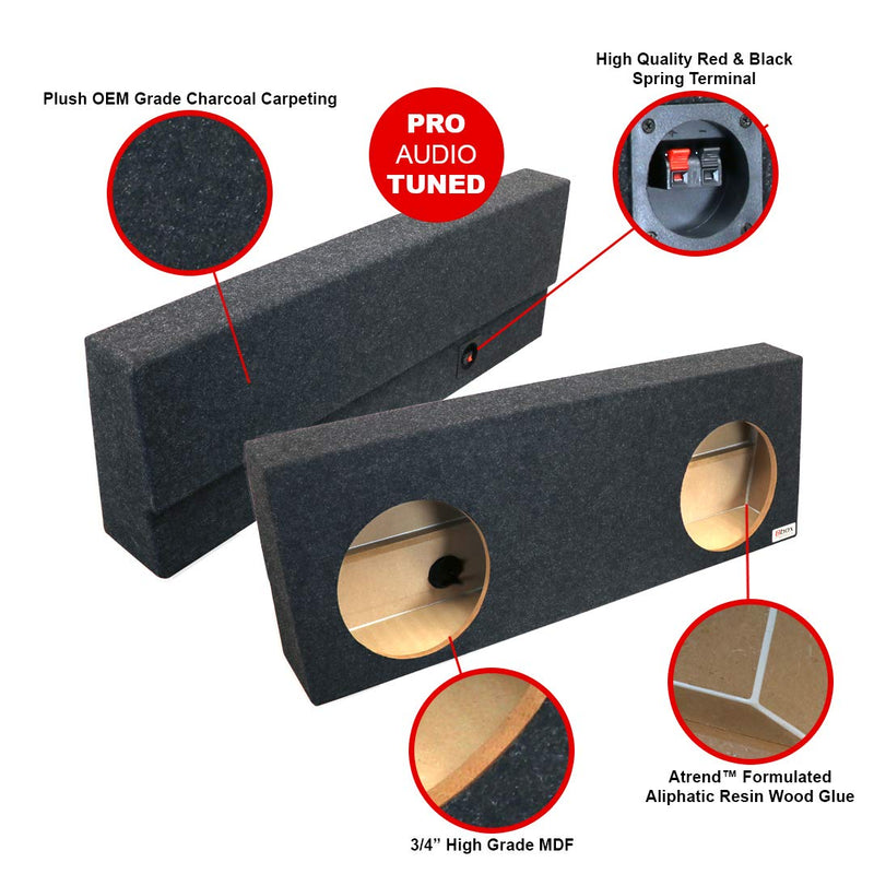 Bbox 12" Dual Sealed Carpeted Subwoofer Enclosure - Fits 2007-2013 Toyota Tundra Crew Max - Subwoofer Box Improves Audio Quality, Sound & Bass