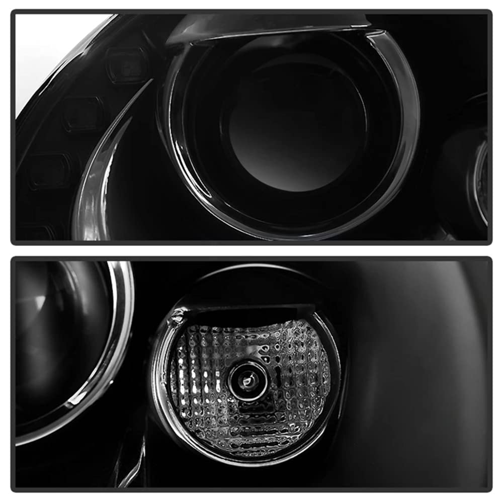 Volkswagen Beetle 06-10 Spyder 5080929 Projector Headlights - DRL LED - Black