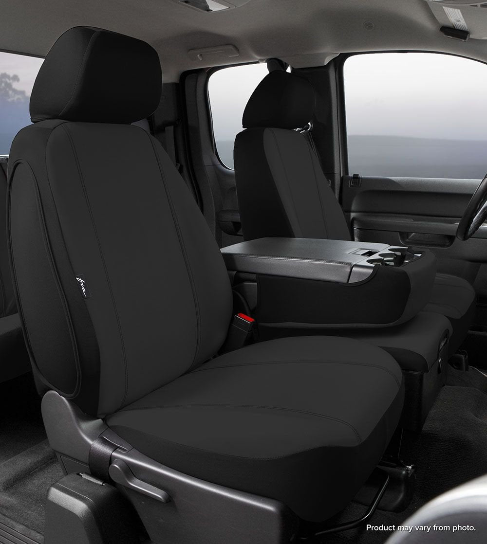 Custom Fit Fia SP89-40 BLACK Front Seat Cover Split Seat 40/20/40 - Poly-Cotton, (Black)