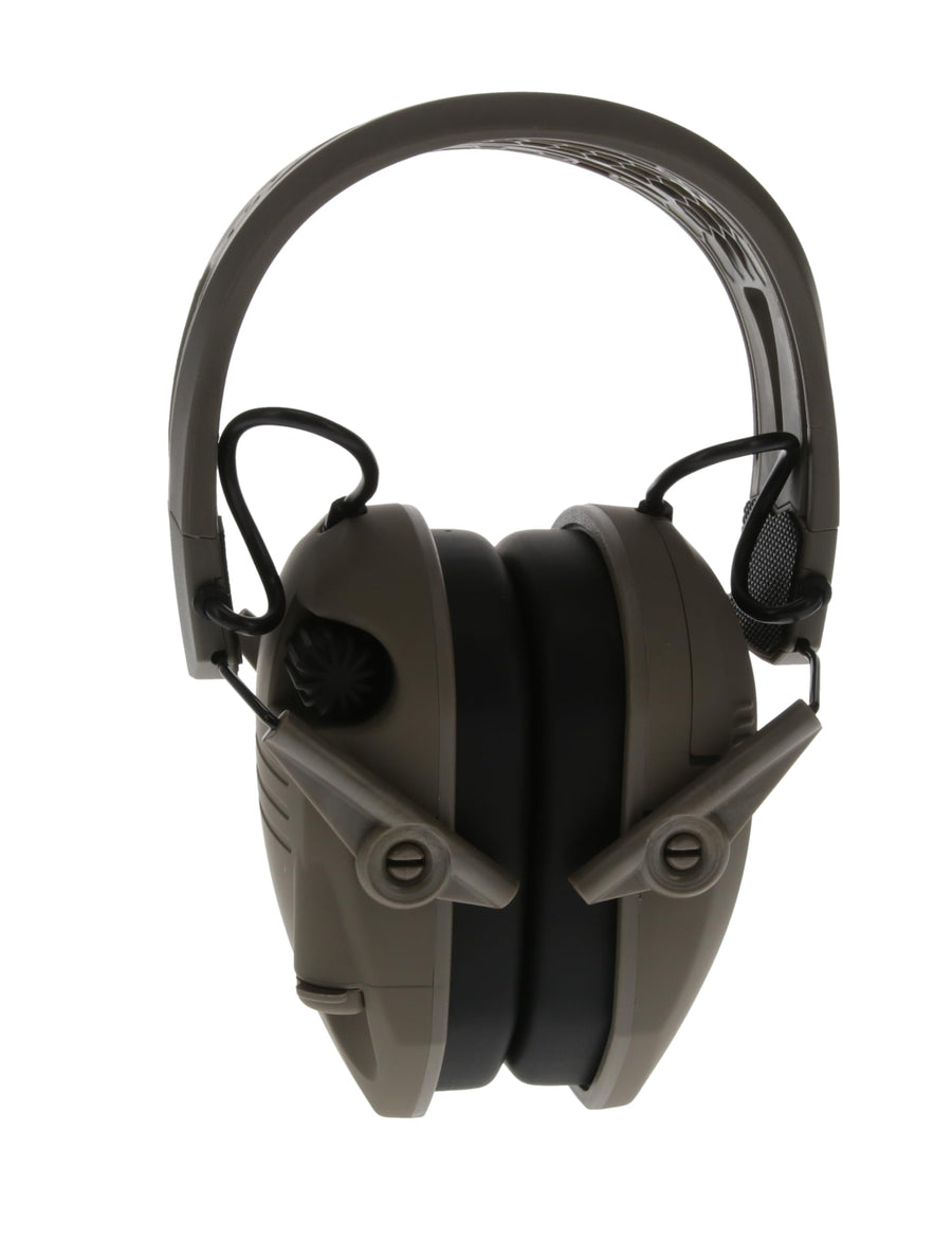 Razor Walker's Tacti-Grip Earmuffs- Mega Flat Dark Earth, High Performance Silicone Composite Slip Free Headband- Natural Sound Clarity Full Dynamic Range 23NRR