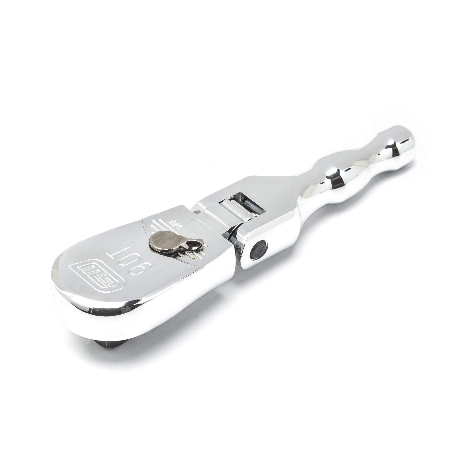 3/8" Drive GEARWRENCH 90 Tooth Full Polish Stubby Flex Teardrop Ratchet - 81212T, Multi