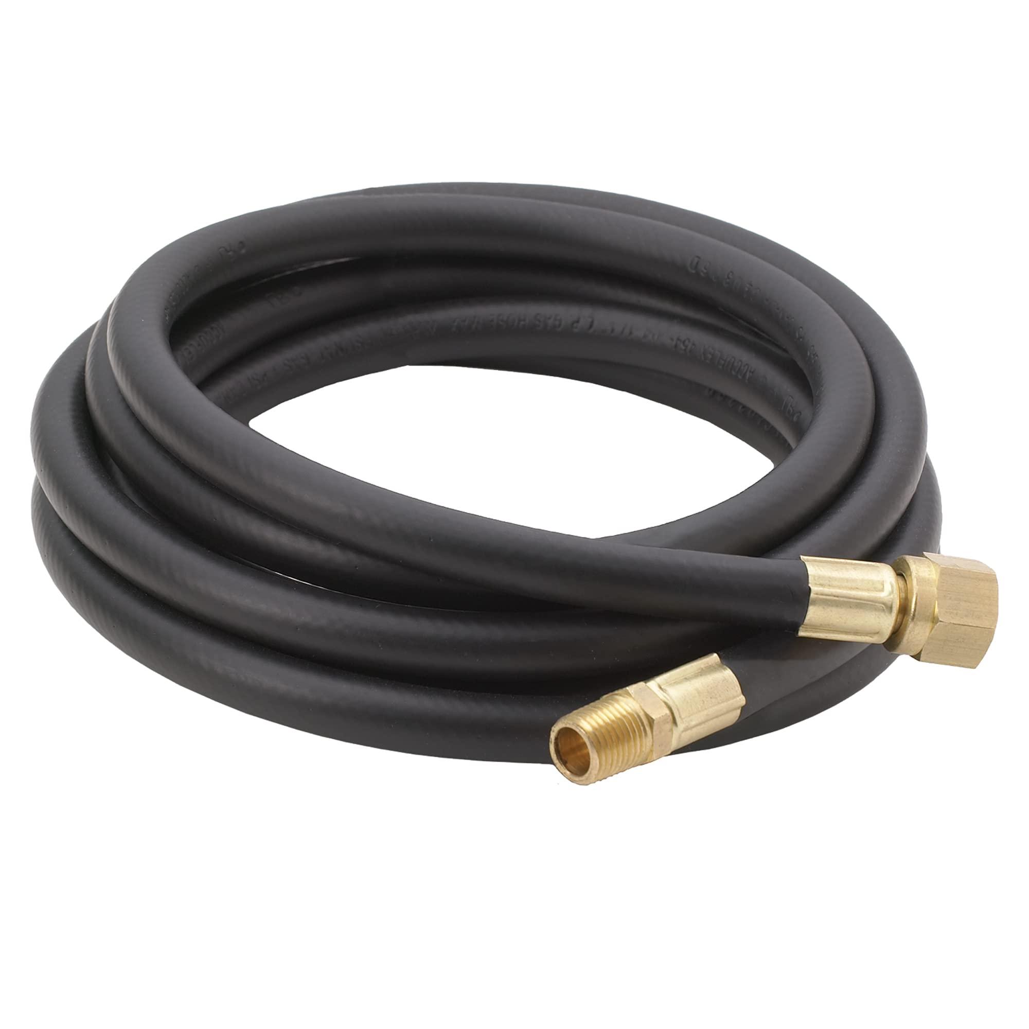8-Ft. Bayou Classic 7908 High Pressure LPG Hose, 1/4" MNPT x 3/8" Female Flare Swivel, 350-PSI Maximum Use