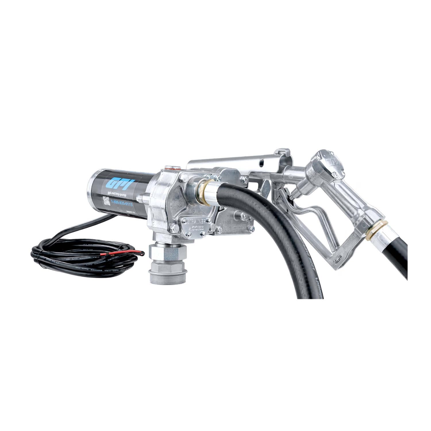 M-180 Series GPI Fuel Transfer Pump, Manual Shut-off Nozzle, 18 GPM, 12 Volt (110300-1)