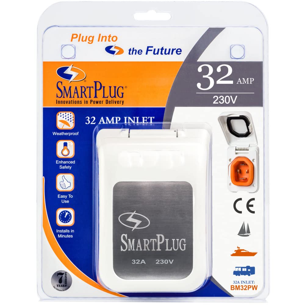 32 Amp SmartPlug Inlets Plastic White