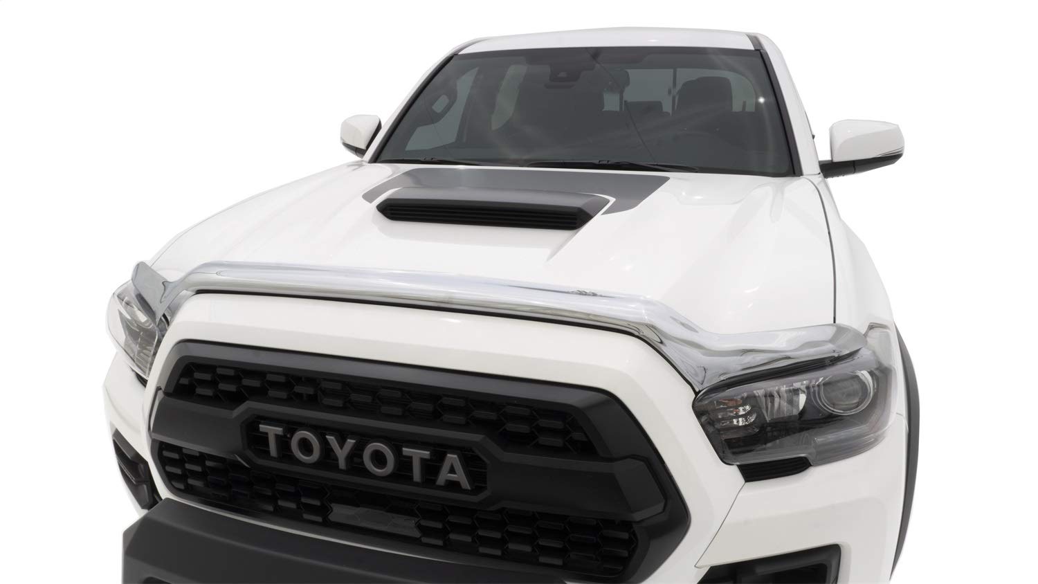 Chrome Hood Shield / Protector Auto Ventshade [AVS] | Fits 2016 - 2023 Toyota Tacoma | Medium Profile Bug Deflector - 1 pc., Chrome | 680681
