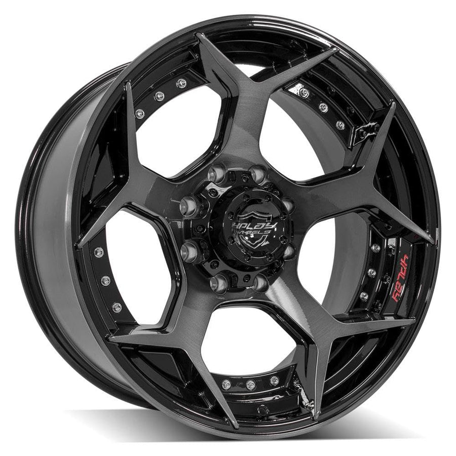 4PLAY 22x10 Wheel for GM-Ford-Dodge-Hummer 4P50 Brushed Black Rim 4P50-22100-8650-24BBT