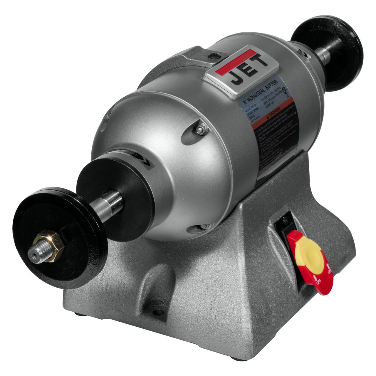 JET 8-Inch Buffer Industrial, 3600 RPM, 1 HP, 115V 1Ph (Model IBG-8SSB)
