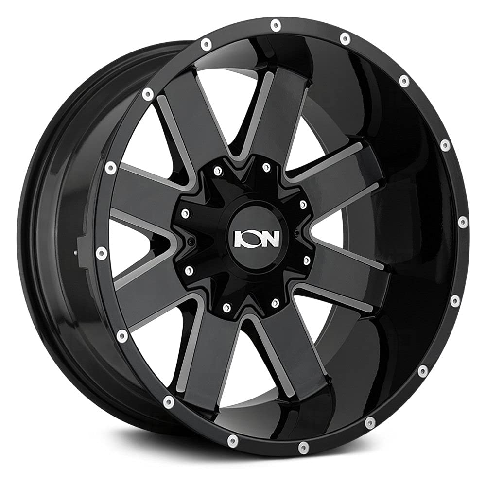 Alloy Ion 141 Gloss Black Milled Wheel with Alloy Steel (17 x 9. inches /6 x 87 mm, -12 mm Offset)