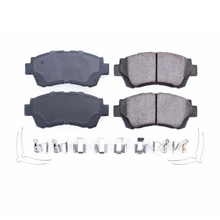 Power Stop Brake Kit Front For Lexus ES300 1992-96 |LS400 1990-92 |SC300 1992-98 |Toyota Avalon 1995-97 |Camry 1992-96 |Toyota Camry 2000-01 - Ceramic Brake Pads With Installation Hardware, 17-476