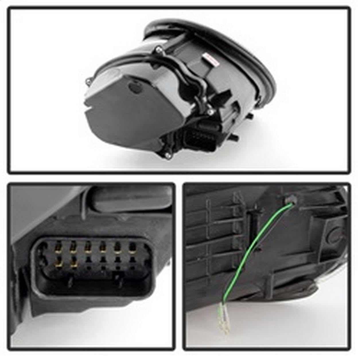 Porsche 911 LED Halo Projector Headlight Spyder Auto PRO-YD-P99705-HID-DRL-BK