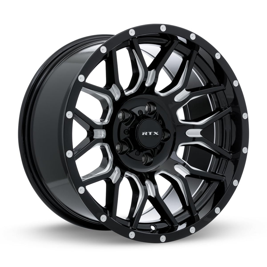 Claw RTX® (Offroad) • 163743 • Gloss Black Milled with Rivets • 20x10 6x139.7 ET-18 CB106.1
