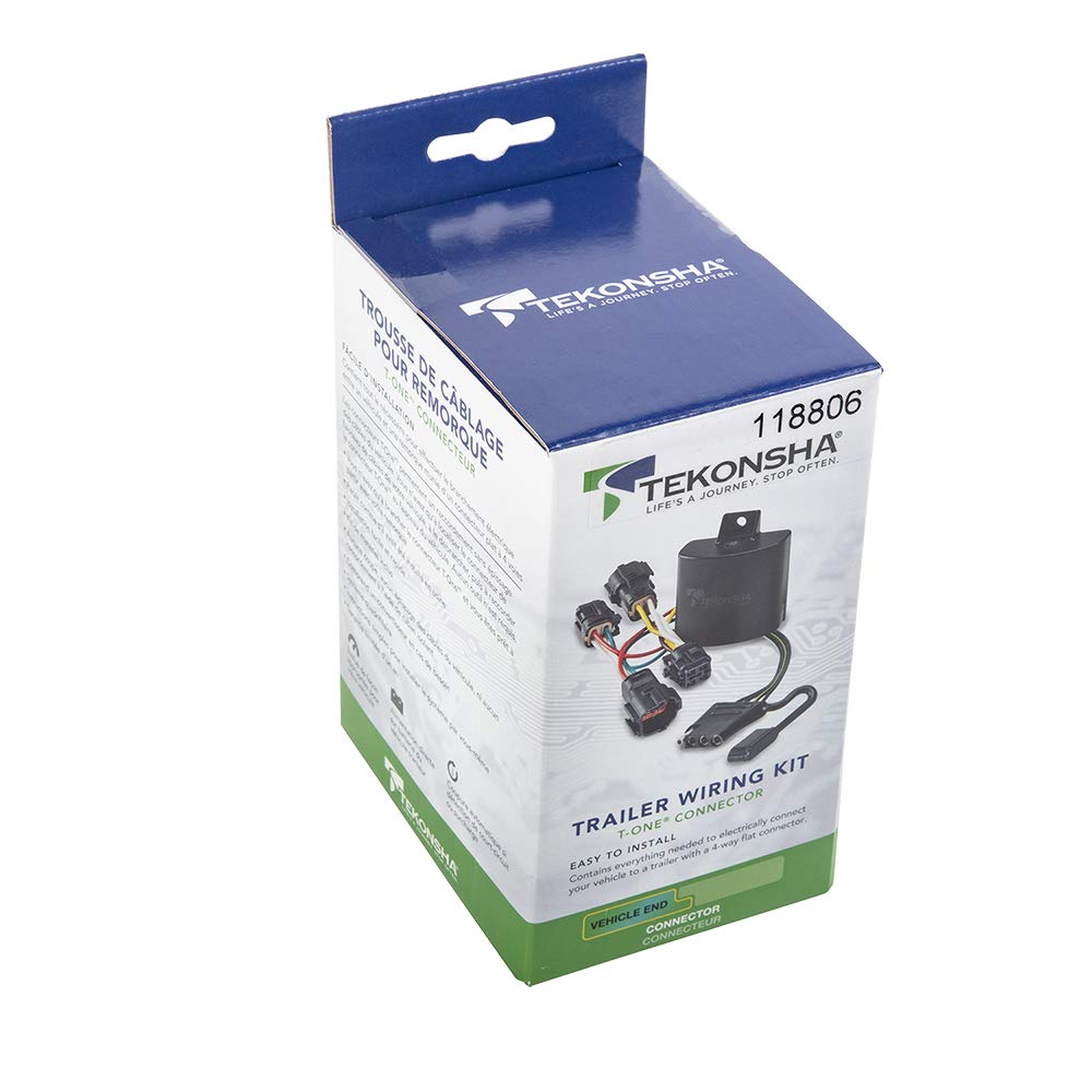 T-One® Tekonsha Harness, 4-Way Flat, Compatible with Select Ford Edge T-Connector