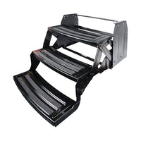24' Radius Corner Manual Step - Lippert Components Triple, 7' Rise , Black