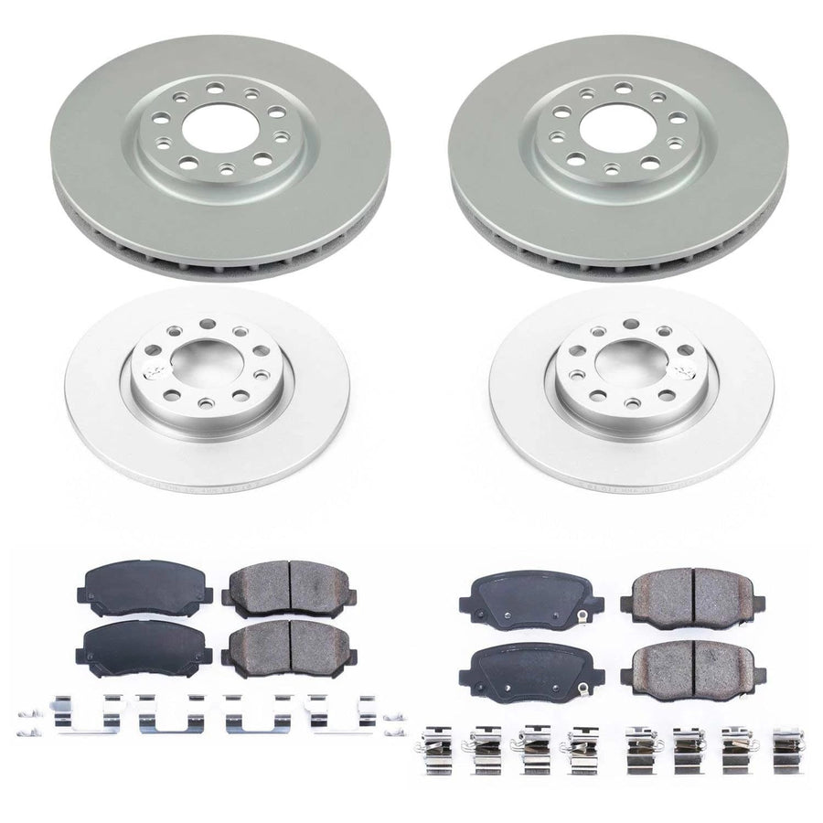 Power Stop CRK7288 Z17 Evolution Geomet Coated Brake Kit Front and Rear For Chrysler 200 2015-2017 [Model Specific]