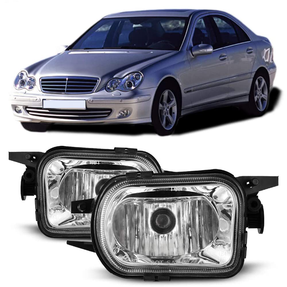 Winjet Fog Lights Compatible with [Mercedes-Benz C230 C240 C280 C320 C350 CL500 CL600 CLK320 CLK500 SL500 SL550 SL600] Driving