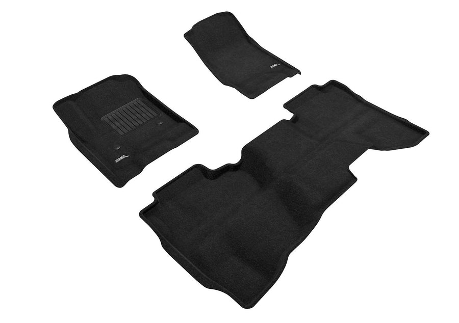 3D MAXpider Custom Fit All-Weather Carpeted Floor Mats for 2014-2019 GMC Sierra Double CAB Car Liners Elegant Series (1ST & 2ND Row)