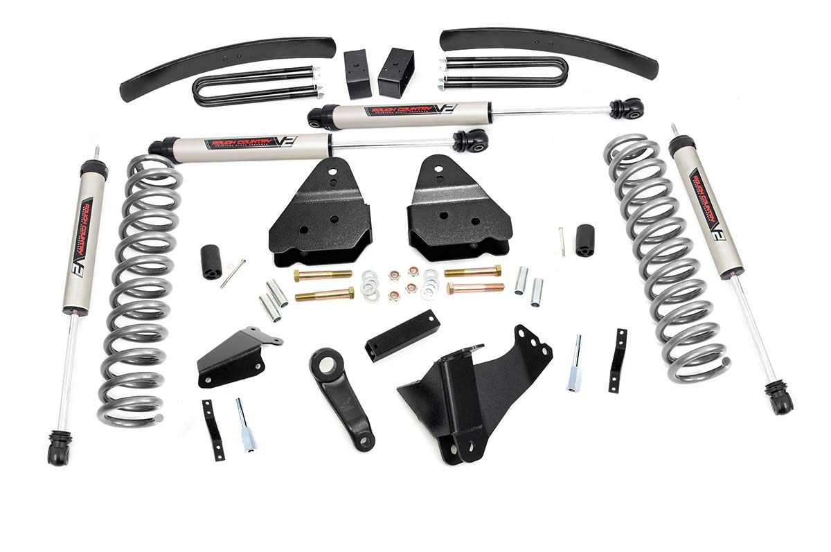 6" Lift Kit Rough Country w/V2 Shocks for 2005-2007 Super Duty | Gas - 59670
