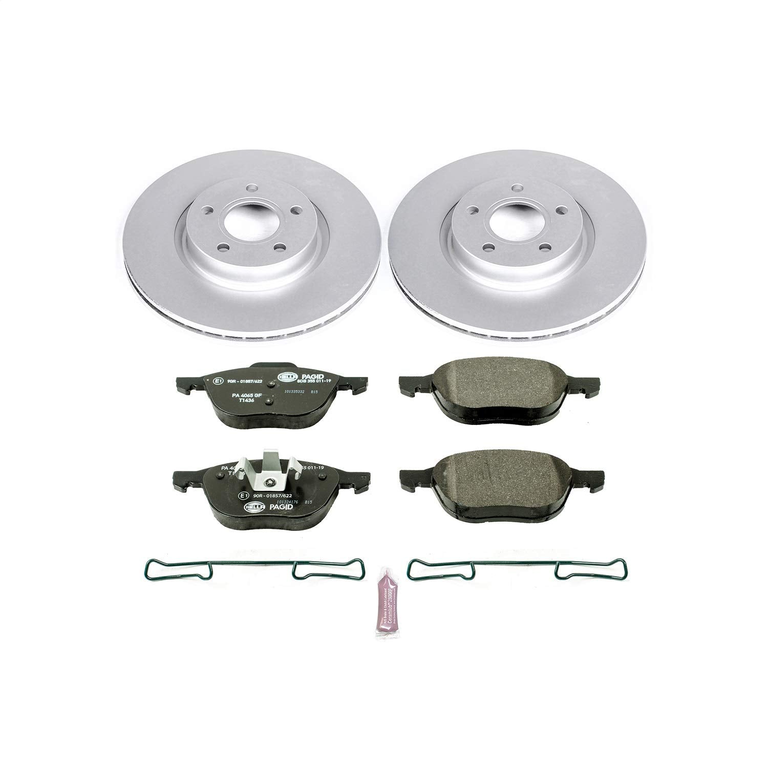 Power Stop ESK4575 Euro-Stop Front Brake Kit For Ford C-Max, Ford Escape, Volvo C30, Volvo C70, Volvo S40, Volvo V50 [Model Specific]