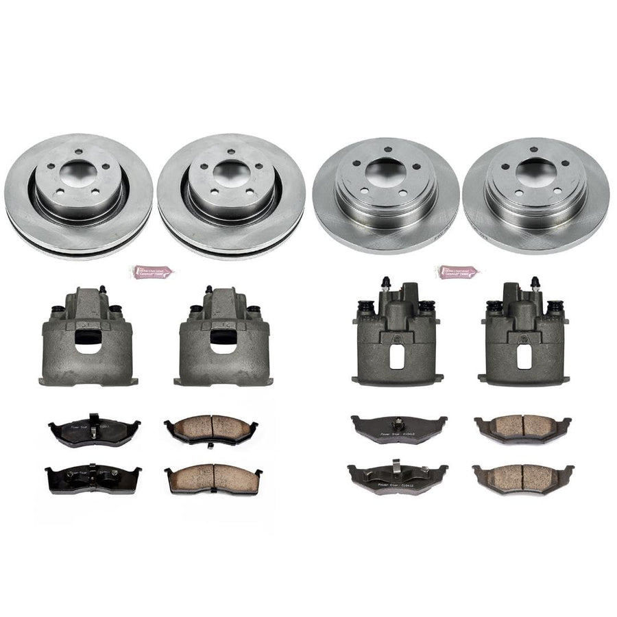 Power Stop KCOE1701 Replacement Autospeciality Front and Rear Caliper Kit- OE Rotors, Ceramic Brake Pads, Calipers For Chrysler 300M 1999-2002, Chrysler LHS 2001 [Model Specific]